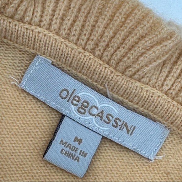 OC Oleg Cassini Ruffled Cashmere Cardigan in Peach Size Medium - Picture 6 of 8